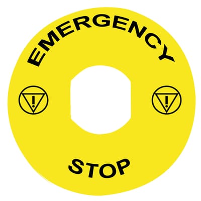 Schneider Electric 90Mm Noodstop Legende Label - ZBY8330 [2 Stuks]