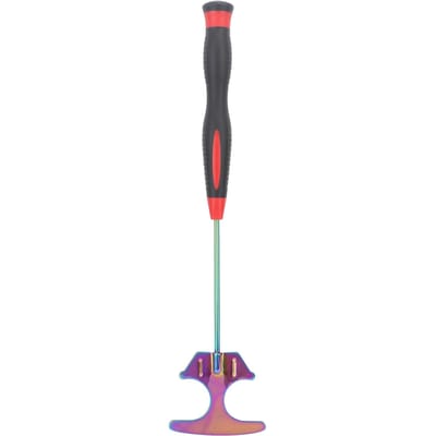 Pelle à Appâts de Pêche en Acier Inoxydable Pelle à Appâts Crevettes avec Tête Pliable Pour la Pêche en Mer la Pêche à la Roche Red Handle gray