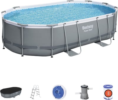 Bestway - Power - Steel - Zwembadset - ovaal - 488x305x107 - cm