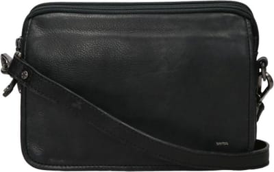 Berba Kleine Crossbodytas / Schoudertas Dames - Leer - Lucca - Zwart