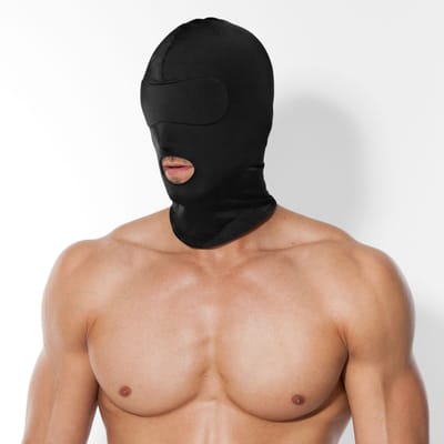 Rimba - Hood - Hoofdmasker Uit Elastische Stof Met Open Mond - Zwart