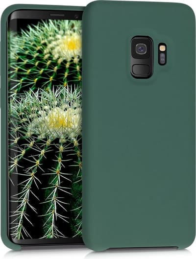 kwmobile telefoonhoesje geschikt voor Samsung Galaxy S9 - Hoesje met siliconen coating - Smartphone case in dennengroen