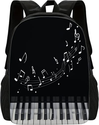 Muziek Rugzak | Pianopatroon Rugtas | Rugzak Meisje | Rugzak Jongens | Rugzak dames | Mooie rugzakken met Piano | 15 liter | Kinder Rugzak