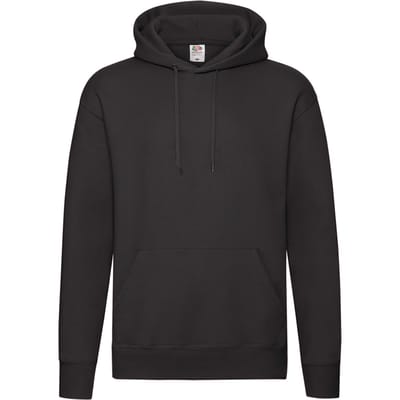 Fruit of the Loom Heren Premium 70/30 effen hoodie (Zwart)