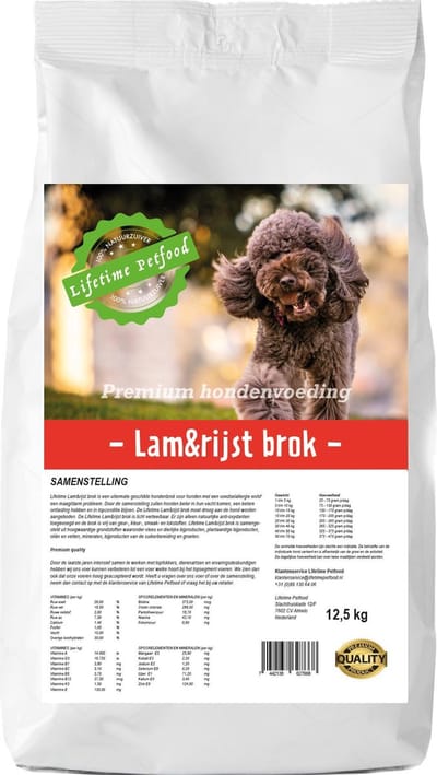 Lifetime Petfood Lam & Rijst Brok - Krokante croc - Adult - Hondenvoer - 3 Kg - droogvoer - Premium Quality
