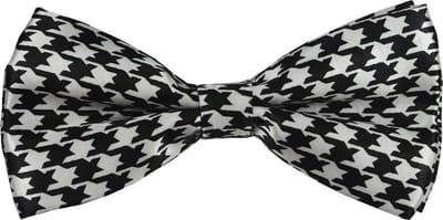 Fako Fashion® - Vlinderstrik - Vlinderdas - Print - 12cm - Pied De Poule Zwart/Wit