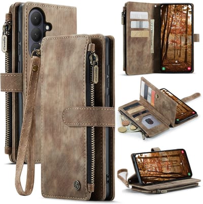 CaseMe Hoesje - Geschikt voor Samsung Galaxy S26 Hoesje - CaseMe C30 Book Case met Portemonnee - Bruin