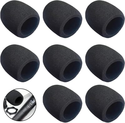 Set van 8 Schuim Microfoonhoezen voor Handheld Microfoons, Ideaal voor Karaoke, Podiumoptredens en Buitenactiviteiten (Zwart)