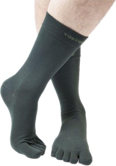 TOETOE Everyday Mid-Calf Heren teensokken - Legergroen - 41-48 - Teensokken