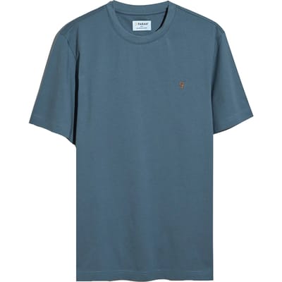 Farah Heren Logo Regular T-Shirt (Krijtblauw)