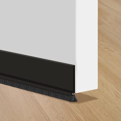 Zelfklevende Deurrubber met Borstel, Zwart, 100 cm x 3 cm, Geluidsisolatie, Winddicht, Energiezuinig