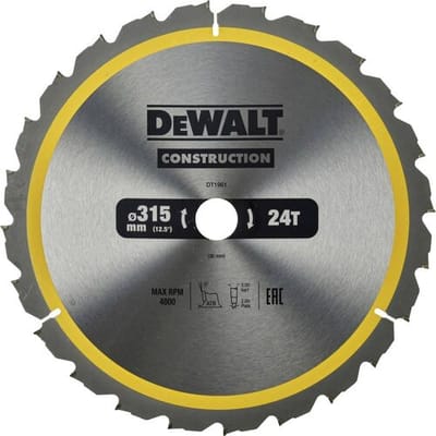 DeWalt Construction Serie - Zaagblad - 315mm - 24 tanden - ATB Geometrie