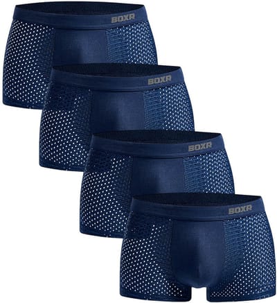 BOXR Boxershort Heren 4 Pack - Bamboe Ondergoed Heren - Duurzaam & Ademend - Zijdezacht - Perfecte Pasvorm - Heren Ondergoed - Onderbroeken Heren - Ideaal voor Dagelijks Gebruik & Sport - Maat S