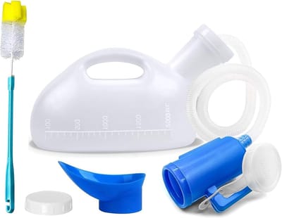 Praktische en draagbare unisex pisuar van 2000 ml, herbruikbare lekvrije kunststof fles voor mannen en vrouwen, ideaal voor onderweg en outdooractiviteiten