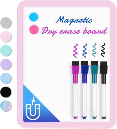 Klein droog uitwisbaar whiteboard 21,6 x 27,9 cm - ideaal voor kinderen en studenten, multifunctioneel mini bord in roze