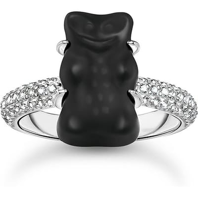 Thomas Sabo - TR2478-052-11-52 - Ring - 925 zilver - Dames - Goldbär zwart - Ringmaat 52