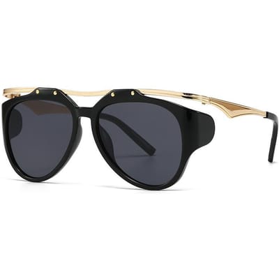 Luxe Vintage Metalen Piloten Zonnebril Punk Klinknagel Ontwerp Unisex Retro Tinten voor Dames Heren Mode Zonnebrillen