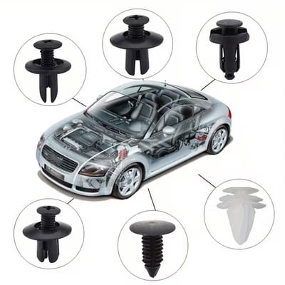 DW4Trading Auto Bevestigingsclips 50 Stuks 6 Soorten Nylon - Wit en Zwart
