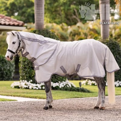 Zomer vliegenafscherming deken voor paard met halscover Amigo Bug Rug Plus 206 cm