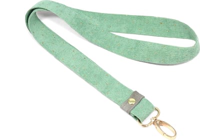 Mintgroen keycord met gouden stipjes - sleutelhanger - handgemaakt - lichtgroen - keycord babyrib - 90 cm - STUDIO Ivana