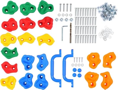 Kinderklimgrepen - Klimstenen set - Buiten spelen - Ergonomisch ontwerp - 20 stuks - Multicolor