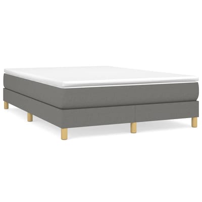 vidaXL - Boxspring - bed - stof - donkergrijs - 140x200 - cm