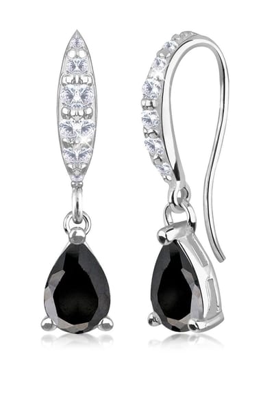 Elli - Oorbellen - Dames Drop met Zirkonia Kristallen in 925 Sterling Zilver - Dames