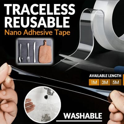Dubbelzijdige Nano Tape - Griptape - Herbruikbaar en Waterproof – 1 Meter