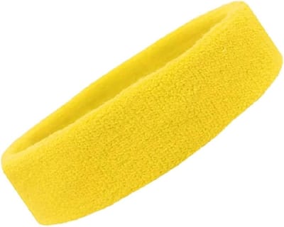 Zweetbandje - Hoofdband - Sweatband - Sportband - Fitness band - Badstof - Geel - Jonyx