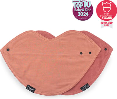 3-in-1 Bib - Sienna - XL spuugdoek, slabber en bandana in 1! - 2 stuks - katoen - dubbellaags - roze - hydrofiel, badstof - halsdoekje
