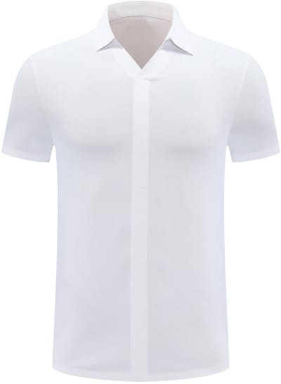 ALLTHEMEN Heren Wafelstructuur Polo V-Hals Korte Mouw - XL