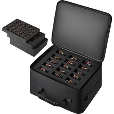 VEVOR Miniatuur Opbergtas voor Warhammer 40k Modellen in schaal 500-750, Draagtas met Verstelbare Schouderriem, 3 Schuimlagen voor Grote Opbergcapaciteit (Miniaturen Niet Inbegrepen)