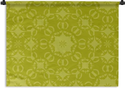 Wandkleed - Wanddoek - Kompas - Groen - Patronen - 60x45 cm - Wandtapijt