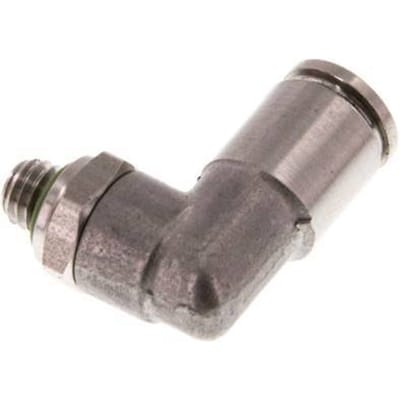 4mm x M 5 90 graden L-verbinding RVS Insteekfitting Buitendraad Draaibaar FKM
