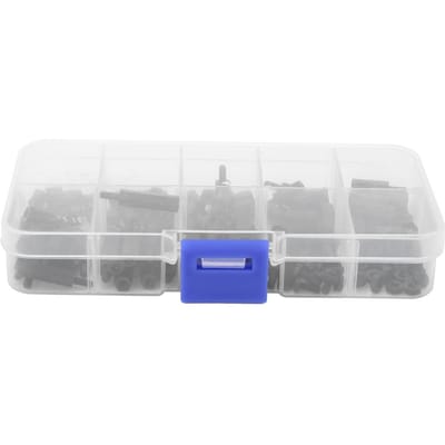 140 Stuks Nylon Schroefset M2.5 Ronde Kruiskopschroef Moer Vrouwelijke Mannelijke Afstandshouder Set(Zwart )