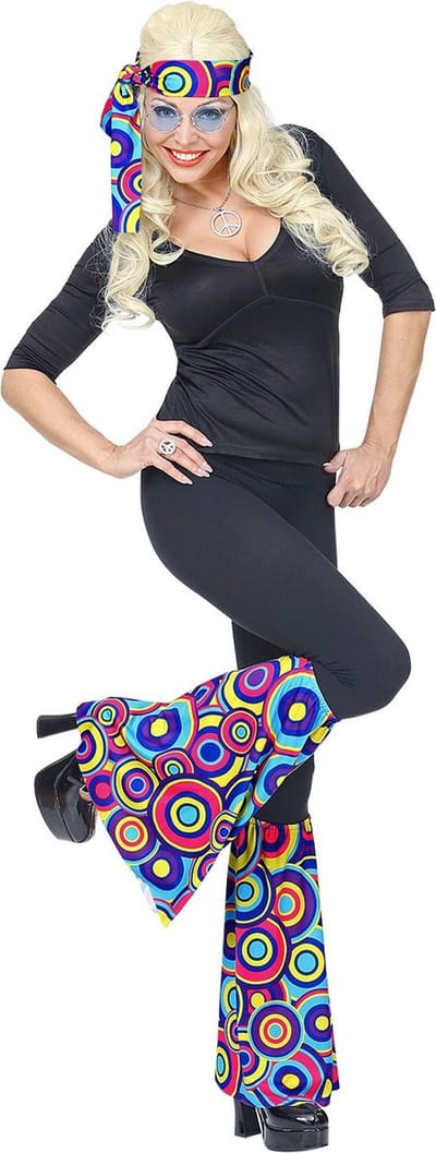 Hippie verkleedset kleurenmix bollen unisex jaren-70