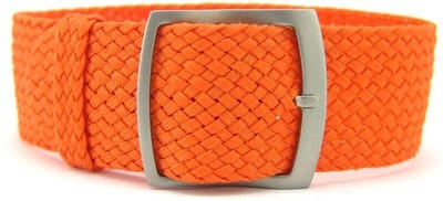 Premium Braided Perlon Strap - Geweven Perlon Horlogeband - Oranje 16mm