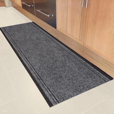 JYG Tapijtloper Club Grijs 80 x 180 cm - Keukenloper - Anti Slip - snijdbaar