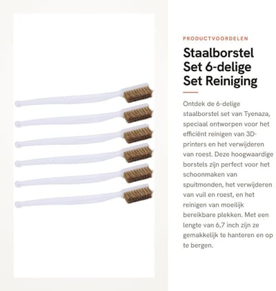 Dailygoods- Staalborstel Set 6 Stuks - Roestverwijdering - Draadborstel - Nylon Borstel - 170mm - Makkelijk Op te Bergen - Borstelset