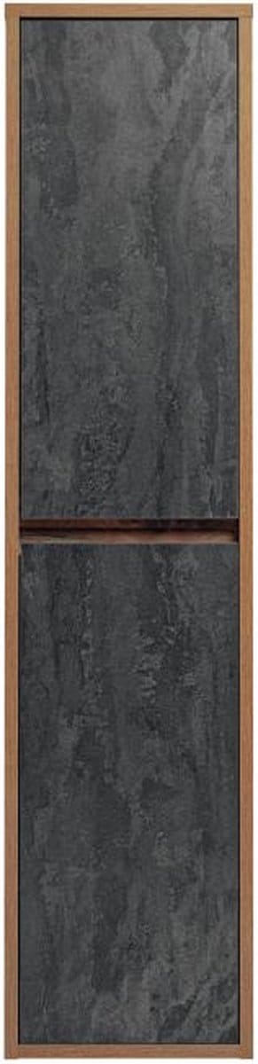 Vente-unique Hangende badkamerkolom - Licht naturel en antraciet - H170 cm - TIKITKI
