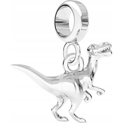 Bedels Zilveren Met Een Dinosaurus Dinosaurustrex Monster Dier Zilver 925 white