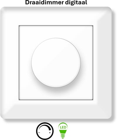 Freelux Draaiknop | Led Dimmer | 230VAC - 250VA/1,1A | Signaal wit glans