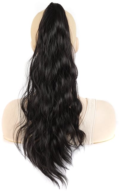 Ponytail 2 Donkerbruin – 55 CM (P106) - Golvend en licht krullend – Body Wave Synthetisch Haarstuk – Paardenstaart Extensions – Haarverlenging