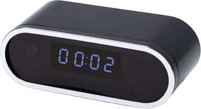 Cameraklok - Verborgen Camera - Thuis Beveiliging - 4K WiFi Connectie - 11.3 x 7.5 cm - Zwart