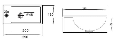 Best Design Wonder fonteinset 29x18x9.5cm 1 kraangat links met kraan sifon en afvoerplug keramiek wit