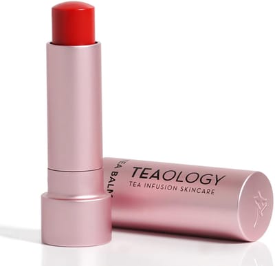 Teaology Tea Balm Tinted Lip Treatment – Cherry Tea – Hydraterende & Getinte Lippenbalsem Met Groene Thee-extract, Hyaluronzuur & Plantaardige Boters - Voedt, Verzacht & Geeft Volume - Buildable Kleur & Natuurlijk Glow - 4,8 g