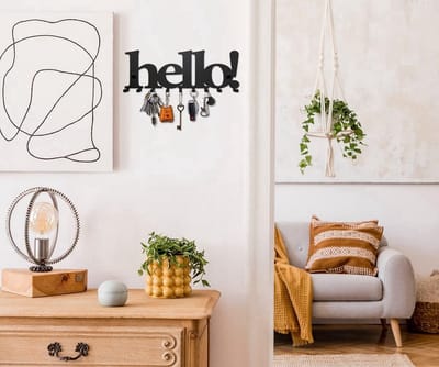 Stunq® Sleutelhouder Modern, Hallo sleutelhaak, sleutelhouder muur, sleutelhanger met 10 haken, sleutelhouder muur, wanddecoratie, hal, metalen decoratie