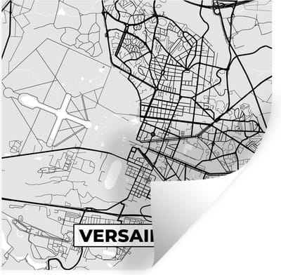 Muurstickers - Sticker Folie - Plattegrond - Kaart - Stadskaart - Frankrijk - Versailles - 100x100 cm - Plakfolie - Muurstickers Kinderkamer - Zelfklevend Behang XXL - Zelfklevend behangpapier - Stickerfolie