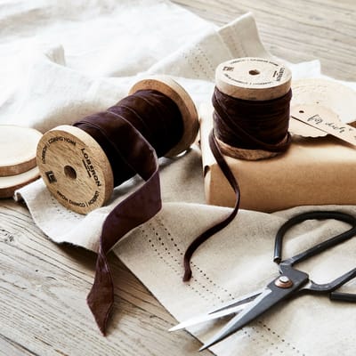 LOBERON Fluwelen lint set van 2 Liandis bruin