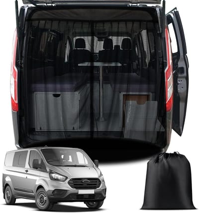 Thijox - Magnetisch Insectenscherm voor Ford Transit Custom H1 Low Roof - Auto Insectennet, Muggennet voor Achterklep, Op Maat Gemaakt, Duurzaam en Ef